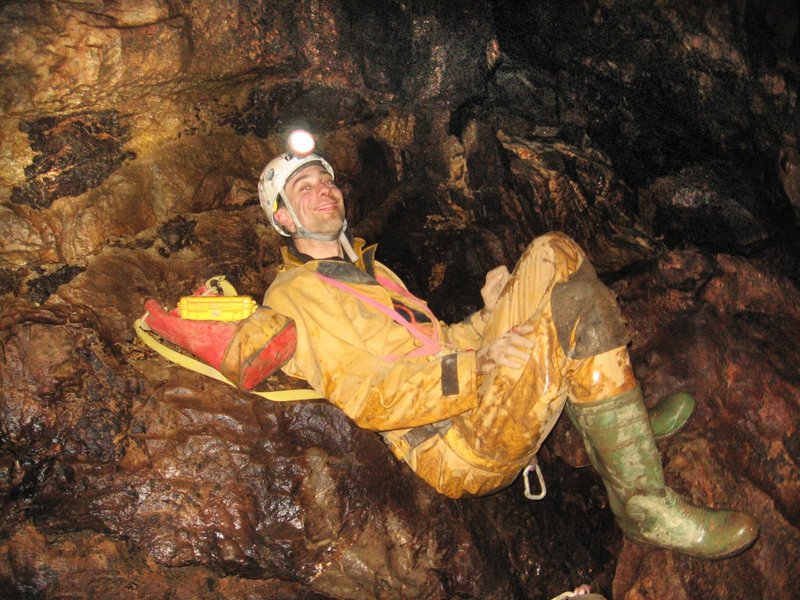 rainbow inlet james kp resting on ledges near crawl inlet
