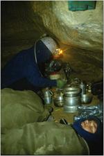 camp - Deep underground campsite, Migovec System (D. Wilson)
