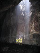 jarvist frost - canon a520 vivitar 283 -gaping gill main chamber - portrait 15s exposure